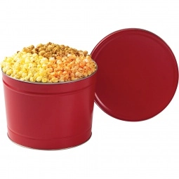 Red 3-Way Gourmet Popcorn in Custom Tin