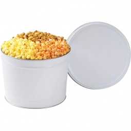 White 3-Way Gourmet Popcorn in Custom Tin