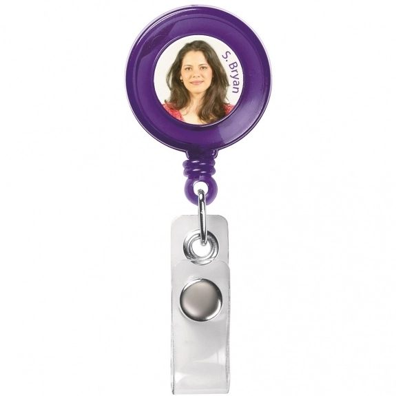 Translucent Purple Full Color Retractable Custom Badge Reels