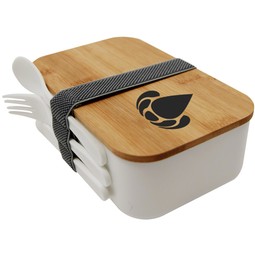 White - Bountiful Custom Bento Box w/ Bamboo Lid