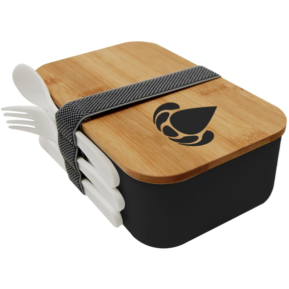 Black - Bountiful Custom Bento Box w/ Bamboo Lid