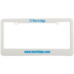 White 2 Hole Straight Bottom Custom License Plate Frames