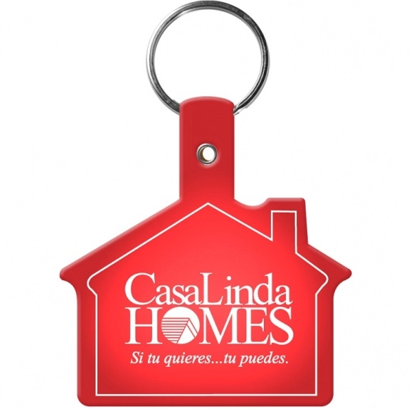 Translucent Red House Soft Promotional Key Tag