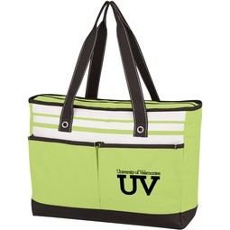 Fashion Zippered Tote Bag - 17"w x 13"h x 6"d