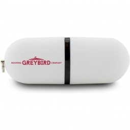 White Oval Pill Logo Flash Drive - 16GB