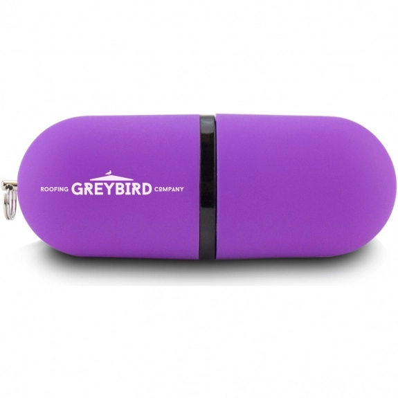 Purple Oval Pill Logo Flash Drive - 16GB