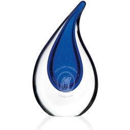 Clear/Blue Jaffa Droplet Promotional Award