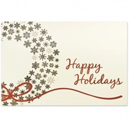 Snowflake Wreath Imprinted Holiday Greeting Card