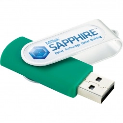 Green 8GB Domeable Rotating Promotional USB Drive