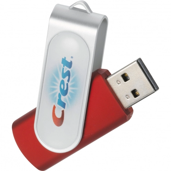 Red 8GB Domeable Rotating Promotional USB Drive