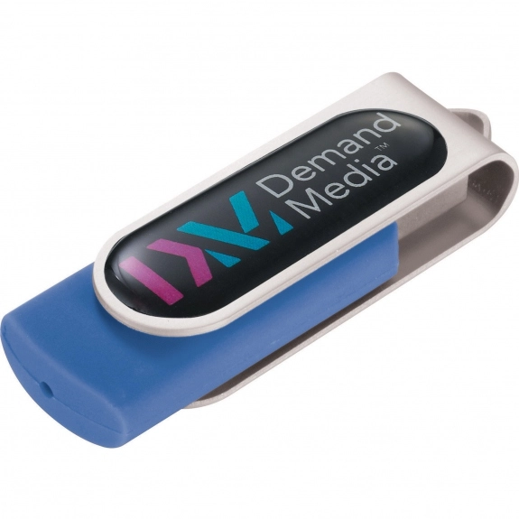 Corporate Blue 8GB Domeable Rotating Promotional USB Drive