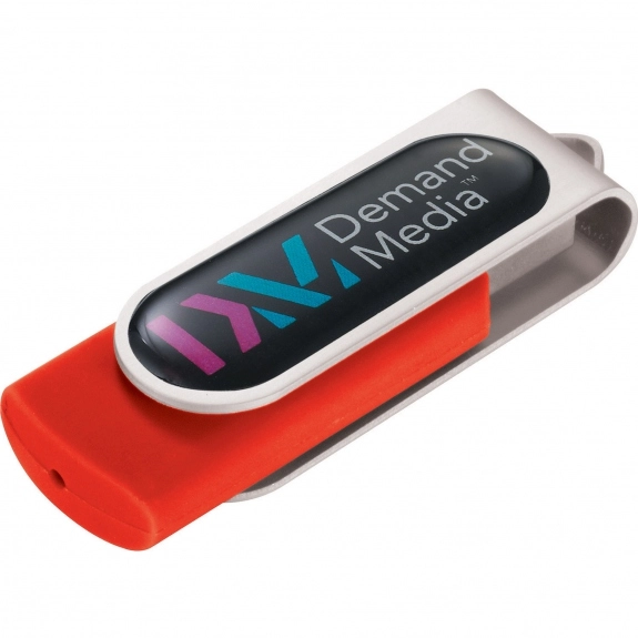 Corporate Red 8GB Domeable Rotating Promotional USB Drive