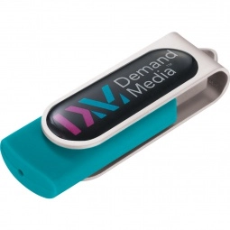 Dark Teal 8GB Domeable Rotating Promotional USB Drive