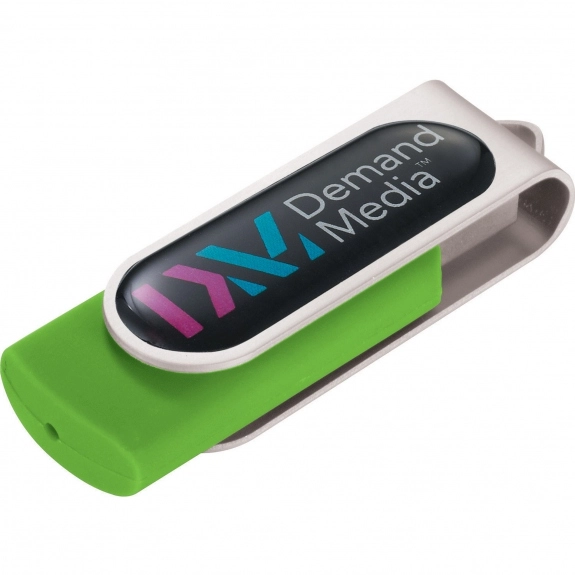 Lime 8GB Domeable Rotating Promotional USB Drive