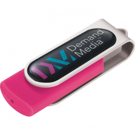 Magenta 8GB Domeable Rotating Promotional USB Drive
