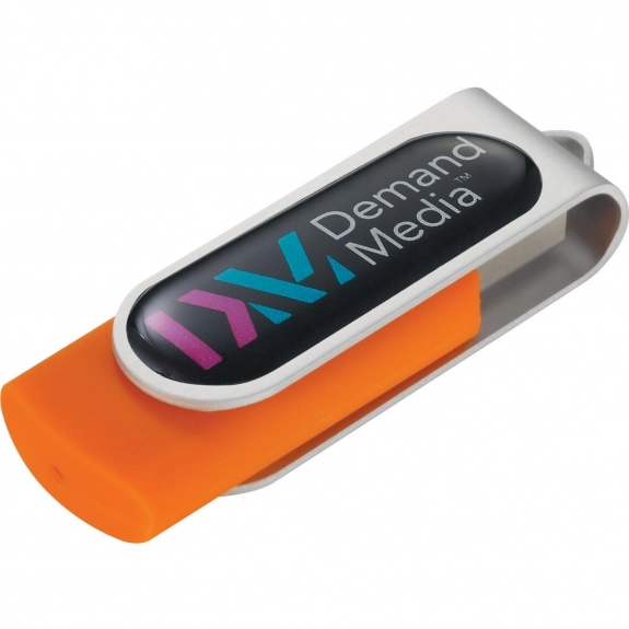 Orange 8GB Domeable Rotating Promotional USB Drive