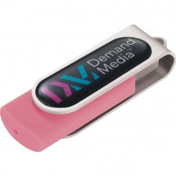 Pink 8GB Domeable Rotating Promotional USB Drive