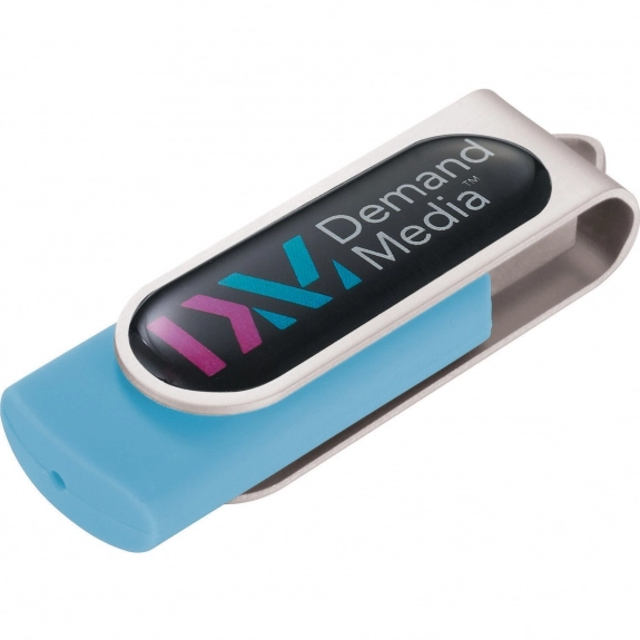 Sky Blue 8GB Domeable Rotating Promotional USB Drive