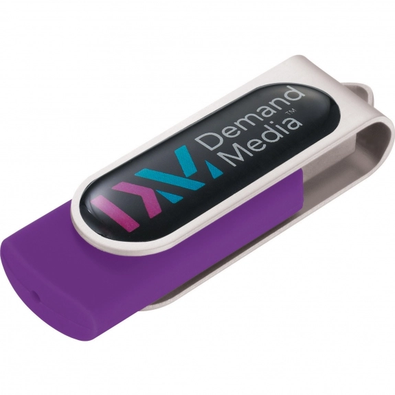 Violet 8GB Domeable Rotating Promotional USB Drive
