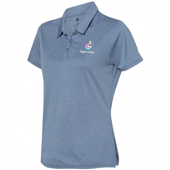 Collegiate Navy Heather Adidas Heathered Sport Custom Polo Shirt - Women's