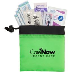Lime Sun Care Promotional First Aid Kit w/ Cinch Pouch