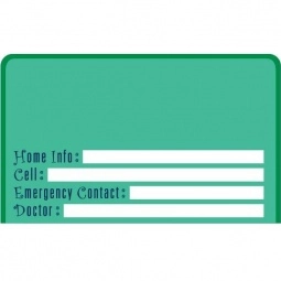 Translucent Emerald Press n' Stick Custom Calendar - Emergency Numbers