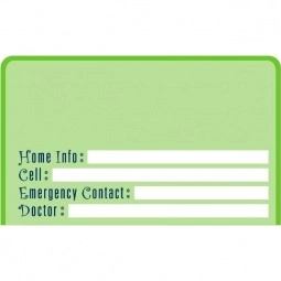 Translucent Lime Green Press n' Stick Custom Calendar - Emergency Numbers