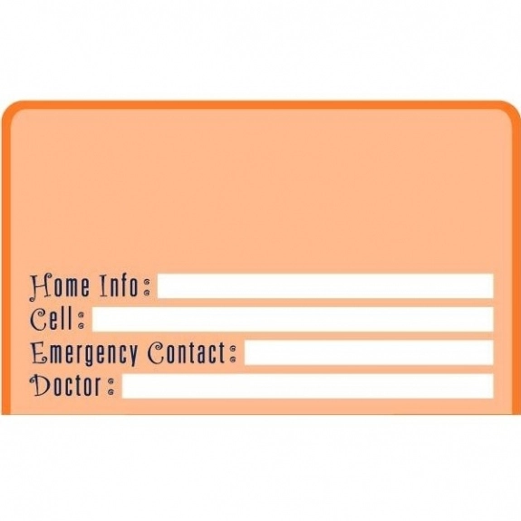 Translucent Orange Press n' Stick Custom Calendar - Emergency Numbers