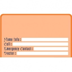 Translucent Orange Press n' Stick Custom Calendar - Emergency Numbers