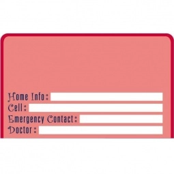Translucent Red Press n' Stick Custom Calendar - Emergency Numbers