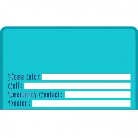 Translucent Teal Press n' Stick Custom Calendar - Emergency Numbers