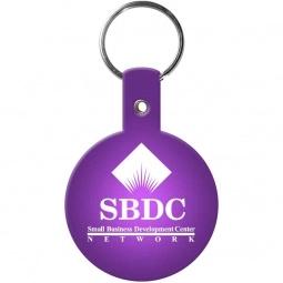 Trans. Purple Custom Logo Circle Soft Key Tag