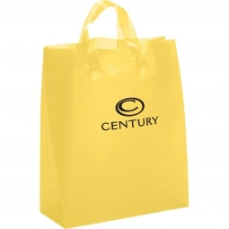 Yellow Translucent Frosted Soft Loop Custom Shopping Bag -