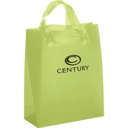 Lime Green Translucent Frosted Soft Loop Custom Shopping Bag -