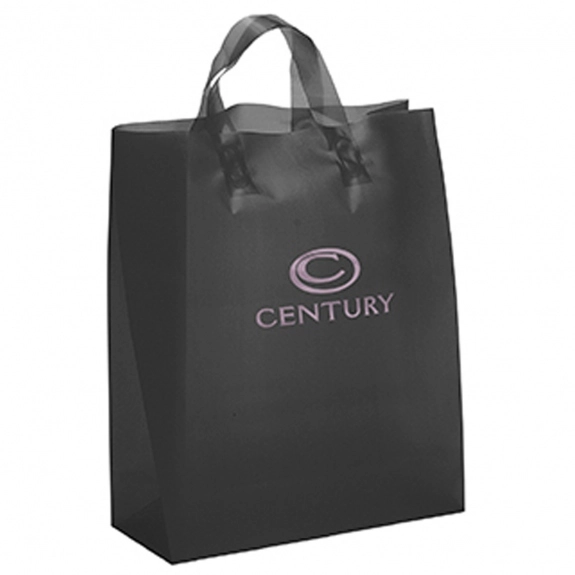 Black Frosted Soft Loop Custom Shopping Bag 