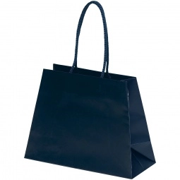 Navy Blue Reverse Trapezoid Promotional Shopping Bag 