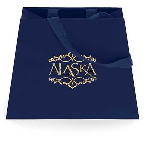 Navy Blue - Reverse Trapezoid Promotional Shopping Bag 