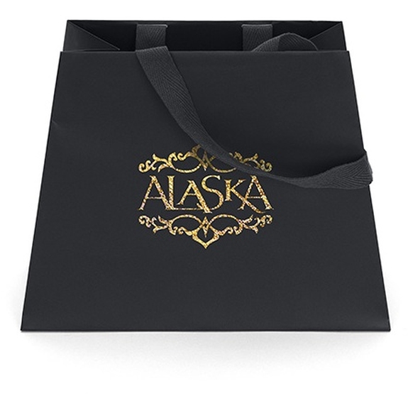 Black - Reverse Trapezoid Promotional Shopping Bag 