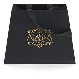 Black - Reverse Trapezoid Promotional Shopping Bag 
