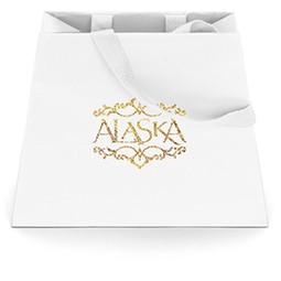 White - Reverse Trapezoid Promotional Shopping Bag 