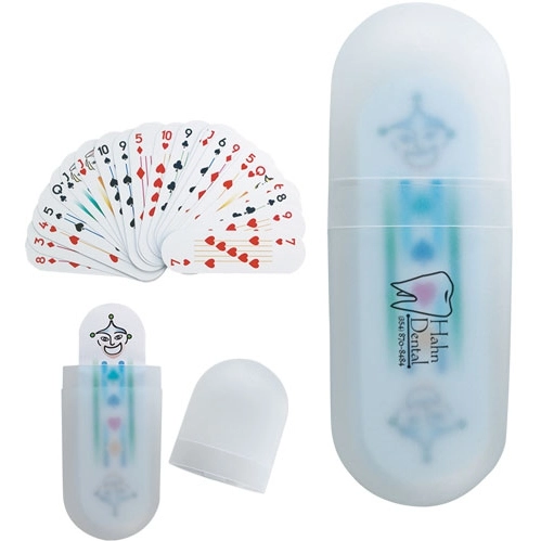 Frosted Clear Slim Printed Playing Cards Set w/ Logo Case