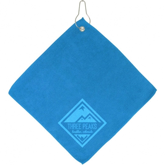 Blue Microfiber Promotional Golf Towel
