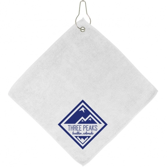 White Microfiber Promotional Golf Towel