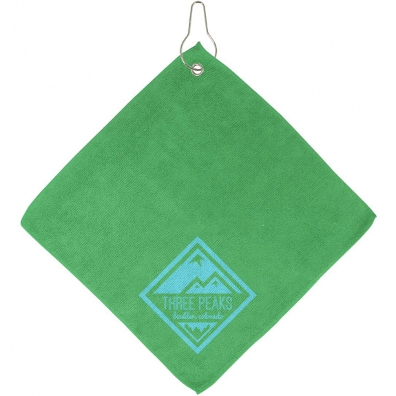 Green Microfiber Promotional Golf Towel