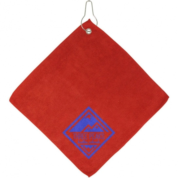 Red Microfiber Promotional Golf Towel