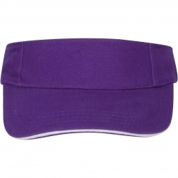 Purple/White Brushed Heavy Cotton Sandwich Custom Visor