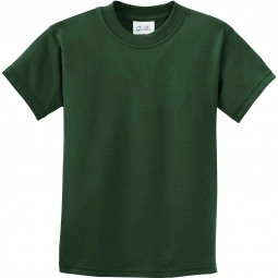 Dark Green Port & Company Essential Logo T-Shirt - Youth