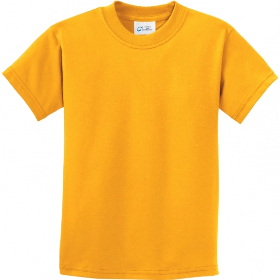 Gold Port & Company Essential Logo T-Shirt - Youth