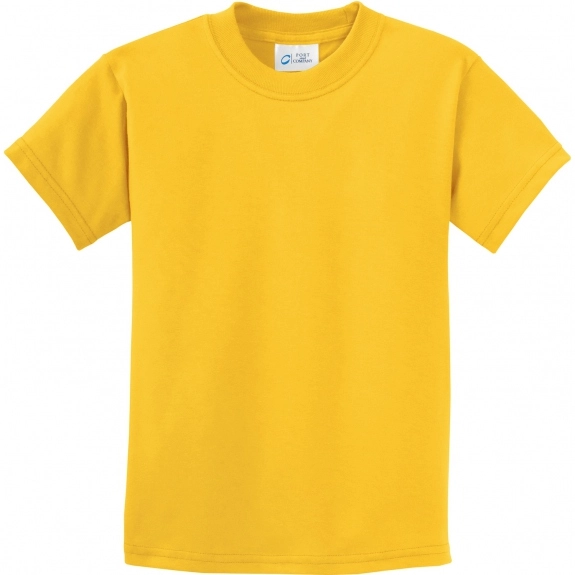 Lemon Yellow Port & Company Essential Logo T-Shirt - Youth