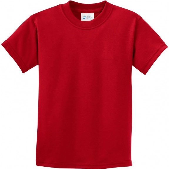 Red Port & Company Essential Logo T-Shirt - Youth